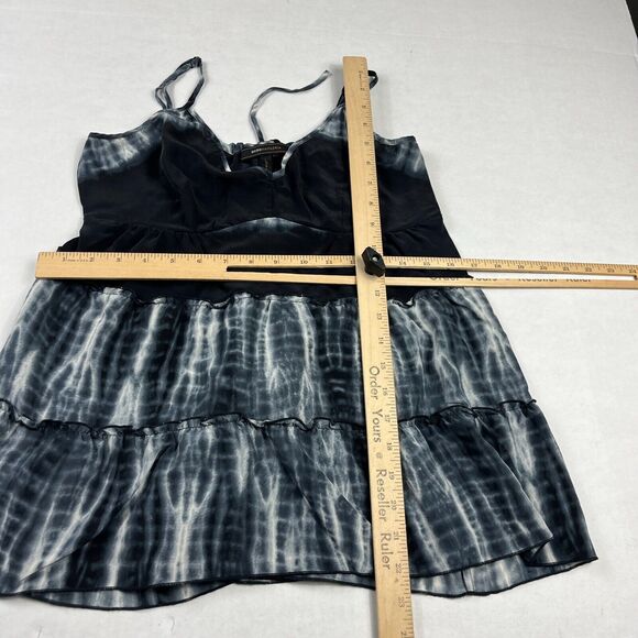 BCBGMaxazria Gisene Silk Tank Top Tie Dye Strappy Sleeve Ruffled Shirt SMALL - Picture 5 of 12